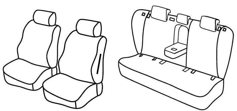 Set coprisedili Superior - Nero/Grigio - compatibile per Toyota Avensis 4p (04/09>03/19)