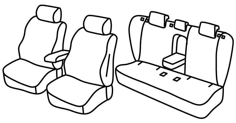 Set coprisedili Superior - Nero/Grigio - compatibile per Toyota Avensis Wagon (04/09>03/19)