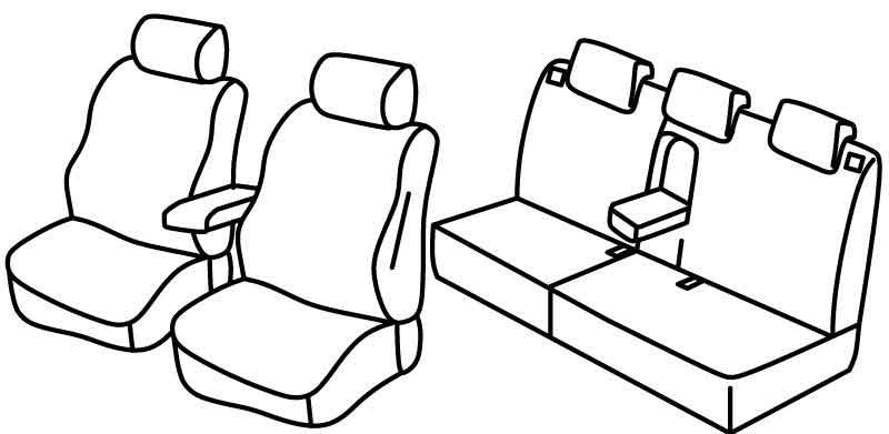 Set coprisedili Superior - Nero/Blu - compatibile per Toyota Verso-S (03/11>06/15)