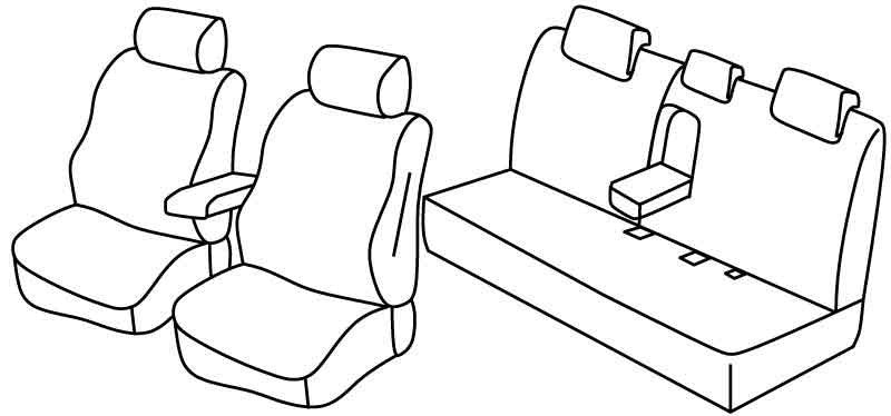 Set coprisedili Superior - Nero/Grigio - compatibile per Toyota Rav4 (11/17>02/19) Hybrid