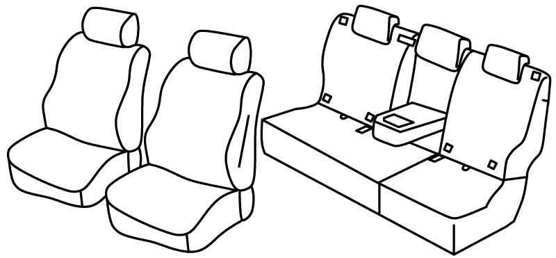 Set coprisedili Superior - Nero/Blu - compatibile per Toyota Land Cruiser 5p (12/17>07/24)