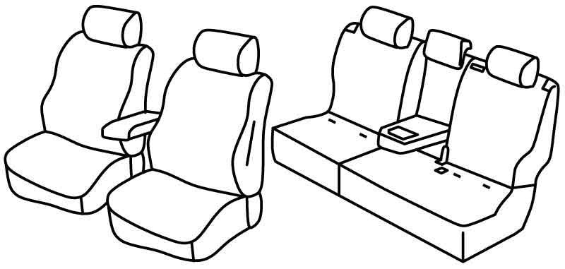 Set coprisedili Superior - Nero/Grigio - compatibile per Toyota Land Cruiser 5p (11/13>07/24)