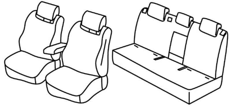 Set coprisedili Superior - Grigio/Nero - compatibile per Toyota Rav4 (03/19>12/25) Hybrid