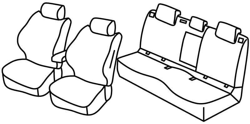 Set coprisedili Superior - Grigio/Nero - compatibile per Toyota Corolla 5p (03/19>06/25) Hybrid
