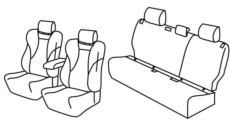 Set coprisedili Superior - Beige - compatibile per Toyota Yaris 5p (09/20>) Hybrid - Toyota Yaris Cross 5p (09/21>)