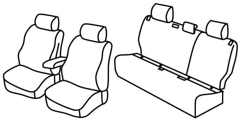 Set coprisedili Superior - Nero/Blu - compatibile per Toyota Yaris 5p (09/20>)