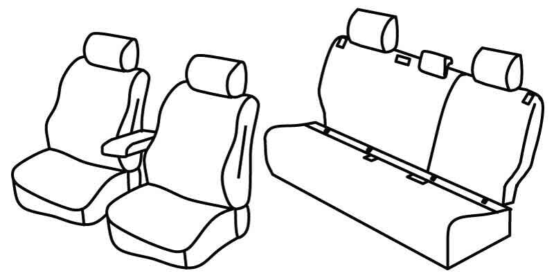 Set coprisedili Superior - Nero/Rosso - compatibile per Toyota Yaris Cross 5p (09/21>)