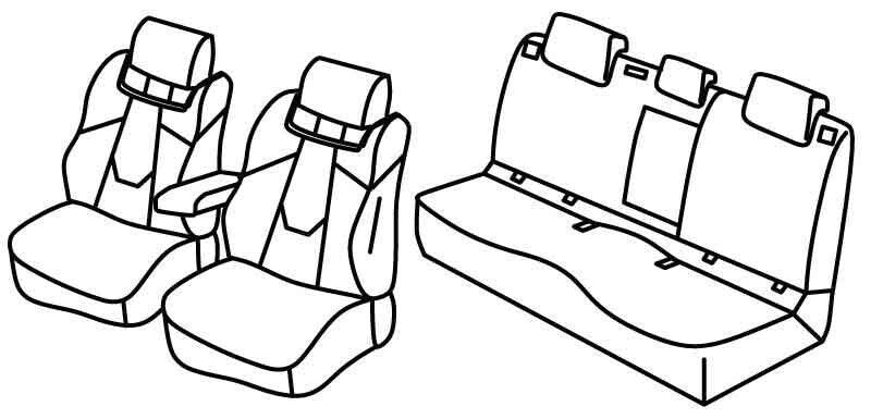 Set coprisedili Superior - Nero/Blu - compatibile per Toyota Corolla 5p (03/19>06/25) Hybrid