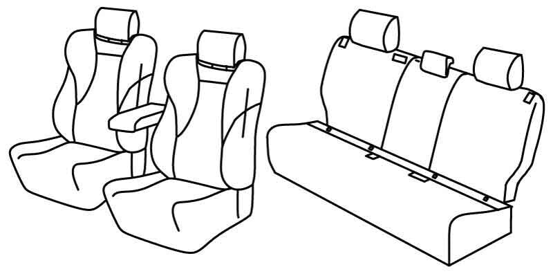 Set coprisedili Superior - Nero/Grigio - compatibile per Toyota Yaris 5p (09/20>) Hybrid