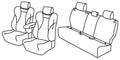Set coprisedili Superior - Grigio/Nero - compatibile per Toyota Yaris 5p (09/20>) Hybrid