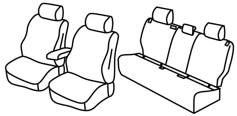 Set coprisedili Superior - Nero/Blu - compatibile per Toyota Yaris 5p (09/20>) Hybrid - Toyota Yaris Cross 5p (09/21>) Hybrid