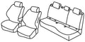 Set coprisedili Superior - Nero/Rosso - compatibile per Toyota Corolla 5p (03/19>06/25) Hybrid