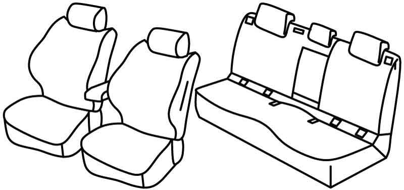 Set coprisedili Superior - Nero/Blu - compatibile per Toyota Corolla Cross 5p (09/22>) Hybrid