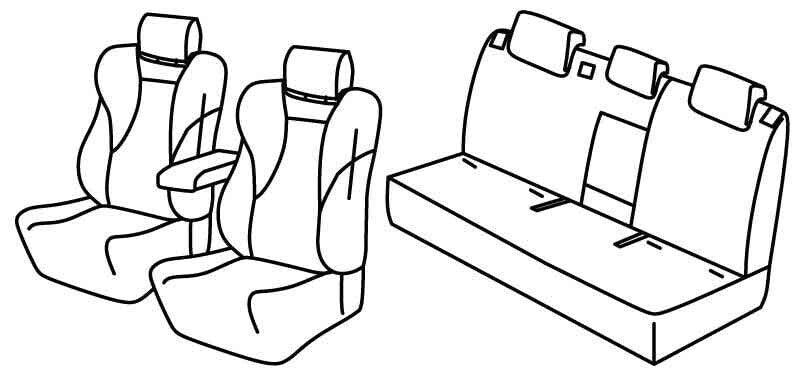 Set coprisedili Superior - Grigio/Nero - compatibile per Toyota Rav4 (03/19>12/25) Adventure, Hybrid