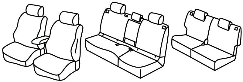 Set coprisedili Superior - Nero/Grigio - compatibile per Toyota Land Cruiser 5p (09/24>)