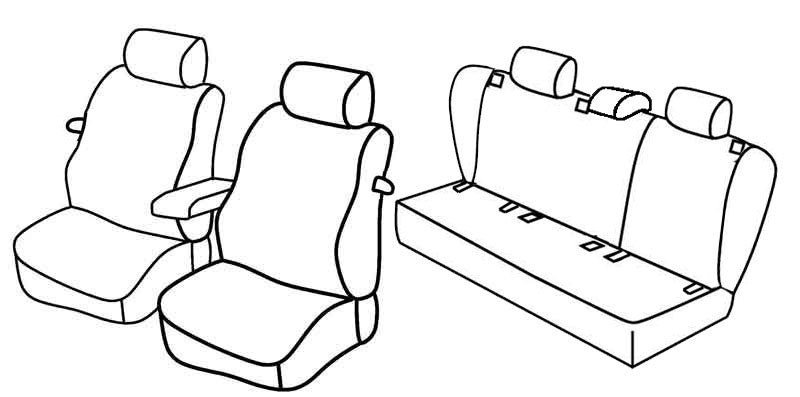 Set coprisedili Superior - Nero/Rosso - compatibile per Volkswagen Golf V 3p (11/03>10/08) Trendline