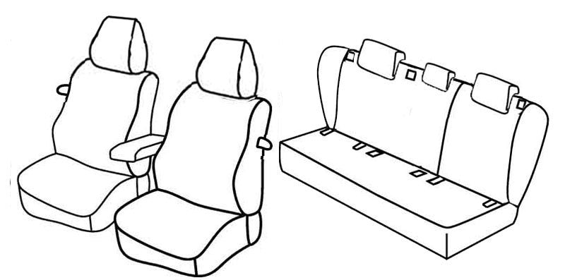Set coprisedili Superior - Nero/Rosso - compatibile per Volkswagen Golf V 3p (11/03>10/08) Trendline