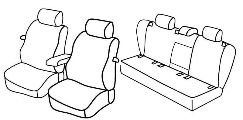 Set coprisedili Superior - Nero/Rosso - compatibile per Volkswagen Golf V 3p (11/03>10/08) Trendline
