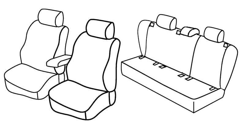 Set coprisedili Superior - Grigio/Nero - compatibile per Volkswagen Golf V 5p (11/03>10/08) Trendline