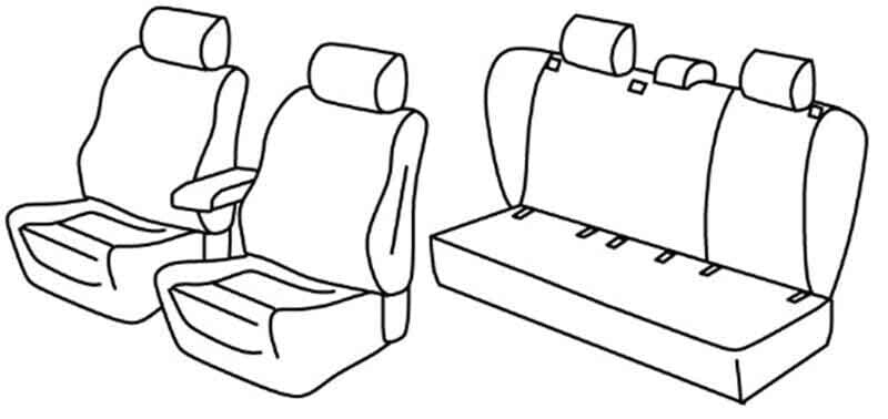 Set coprisedili Superior - Nocciola - compatibile per Volkswagen Golf V 5p (11/03>10/08) Sportline