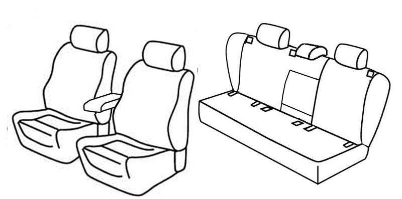 Set coprisedili Superior - Nero/Rosso - compatibile per Volkswagen Golf V 5p (11/03>10/08) Sportline