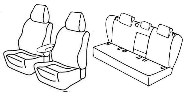 Set coprisedili Superior - Nero/Rosso - compatibile per Volkswagen Golf V 5p (11/03>10/08) Sportline