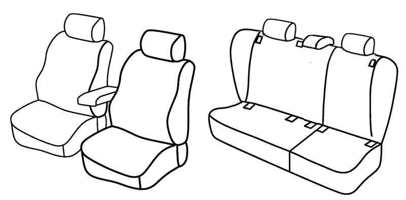 Set coprisedili Superior - Grigio/Nero - compatibile per Volkswagen Golf V Variant (05/07>09/09)