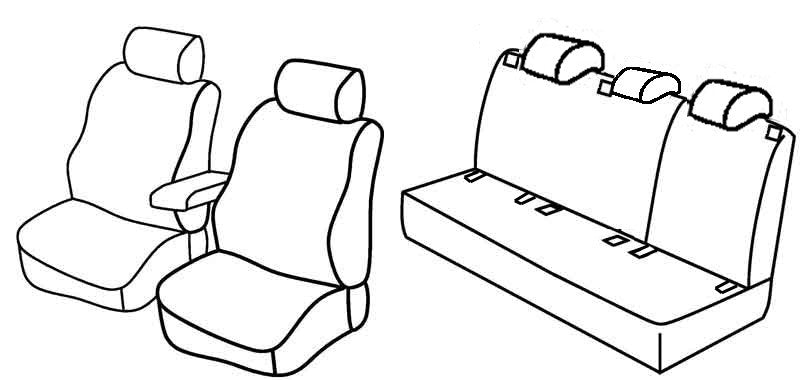 Set coprisedili Superior - Nero/Blu - compatibile per Volkswagen Golf VI 5p (11/08>10/12) Trendline
