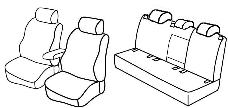 Set coprisedili Superior - Nero/Blu - compatibile per Volkswagen Golf VI 5p (11/08>10/12) Trendline