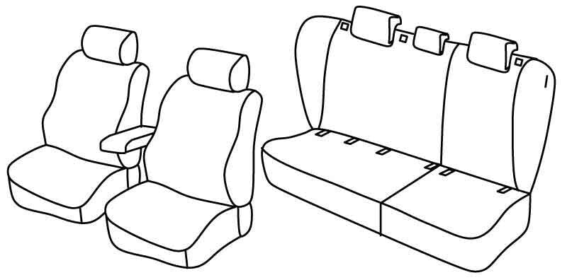 Set coprisedili Superior - Nero/Rosso - compatibile per Volkswagen Golf VI Variant (10/09>09/13)
