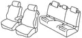 Set coprisedili Superior - Nero/Blu - compatibile per Volkswagen Golf VII 3p (11/12>12/19) Trendline