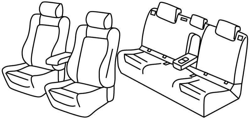 Set coprisedili Superior - Nero/Grigio - compatibile per Volkswagen Golf VII 5p (11/12>12/19) Highline, R line