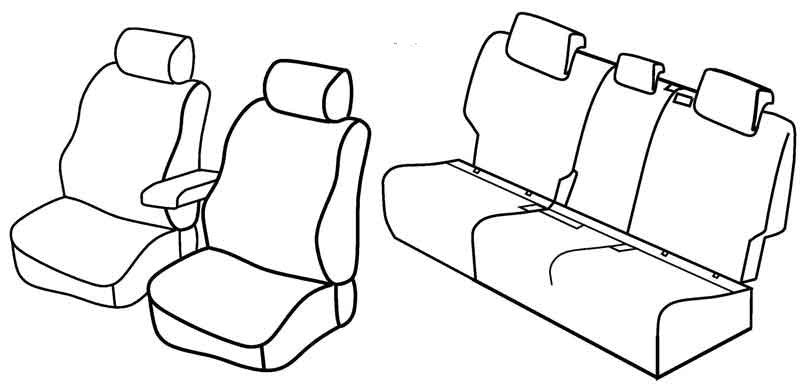 Set coprisedili Superior - Nero/Grigio - compatibile per Volkswagen Golf VII Sportsvan (05/14>08/18) Trendline