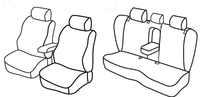 Set coprisedili Superior - Nero/Grigio - compatibile per Volkswagen Passat 4p (01/11>10/14) Comfortline / Highline