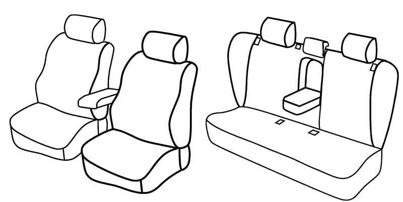 Set coprisedili Superior - Nero/Rosso - compatibile per Volkswagen Passat 4p (01/11>10/14) Trendline