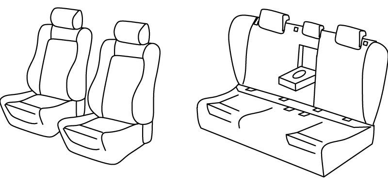 Set coprisedili Superior - Grigio/Nero - compatibile per Volkswagen Passat 4p (12/14>10/20) Comfortline