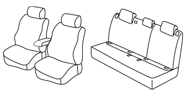 Set coprisedili Superior - Grigio/Nero - compatibile per Volkswagen Passat 4p (12/14>10/20) Trendline