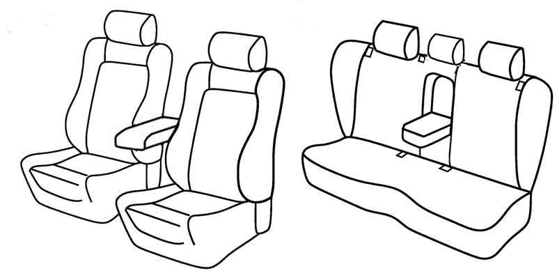 Set coprisedili Superior - Nero/Grigio - compatibile per Skoda Kamiq (12/19>) - Volkswagen Passat cc (03/12>11/15)
