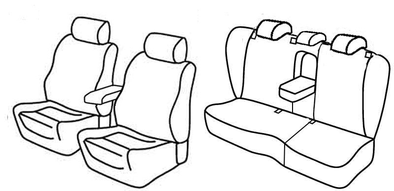 Set coprisedili Superior - Beige - compatibile per Volkswagen Passat Variant (09/05>12/10) Sportline