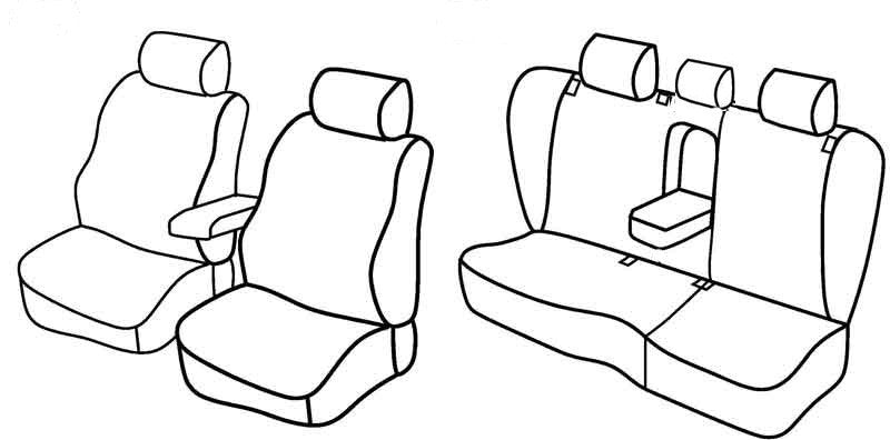 Set coprisedili Superior - Beige - compatibile per Volkswagen Passat Variant (01/11>10/14) Trendline