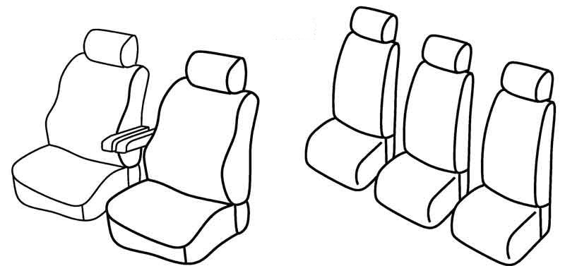 Set coprisedili Superior - Nero/Blu - compatibile per Volkswagen Sharan (05/95>09/10) fino al 2000