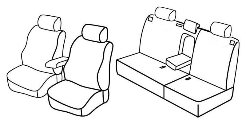 Set coprisedili Superior - Nero/Blu - compatibile per Volkswagen Touareg (02/07>04/10)