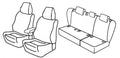 Set coprisedili Superior - Nero/Blu - compatibile per Volkswagen Golf V Variant (05/07>09/09)