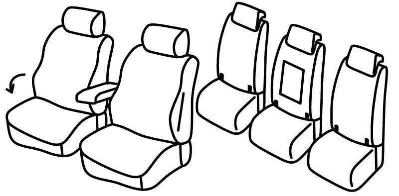 Set coprisedili Superior - Nero/Grigio - compatibile per Volkswagen Touran (09/15>) Comfortline