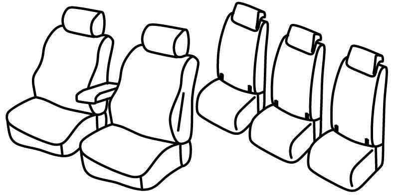 Set coprisedili Superior - Nero/Grigio - compatibile per Volkswagen Touran (09/15>) Trendline