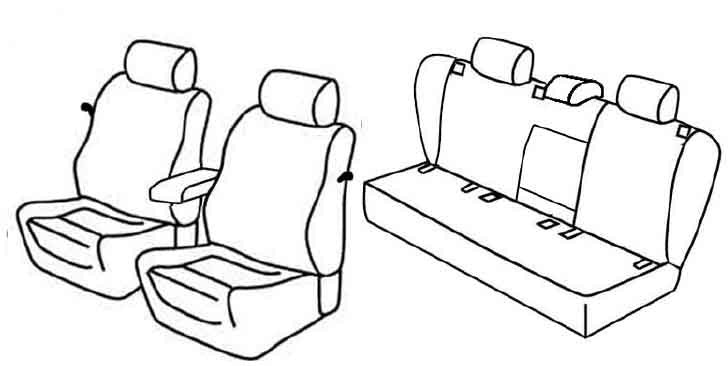 Set coprisedili Superior - Grigio/Nero - compatibile per Volkswagen Golf V 3p (11/03>10/08) Sportline
