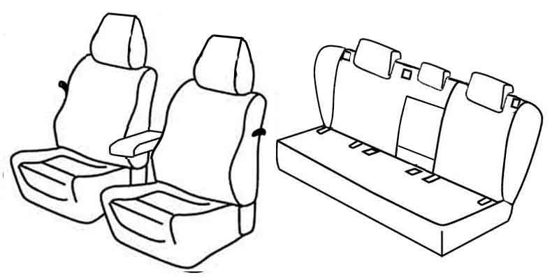 Set coprisedili Superior - Grigio/Nero - compatibile per Volkswagen Golf V 3p (11/03>10/08) Sportline