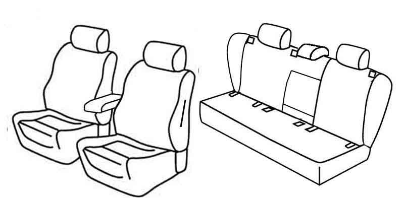 Set coprisedili Superior - Grigio/Nero - compatibile per Volkswagen Golf V 3p (11/03>10/08) Comfortline