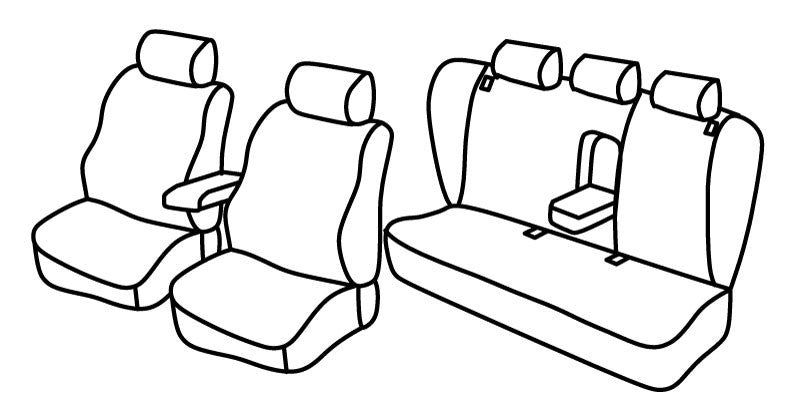 Set coprisedili Superior - Nero/Blu - compatibile per Volkswagen Passat 4p (10/96>02/05) Dal 2001
