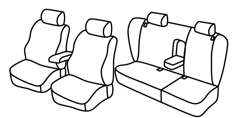 Set coprisedili Superior - Nero/Blu - compatibile per Volkswagen Passat Variant (03/97>08/05) Dal 2001